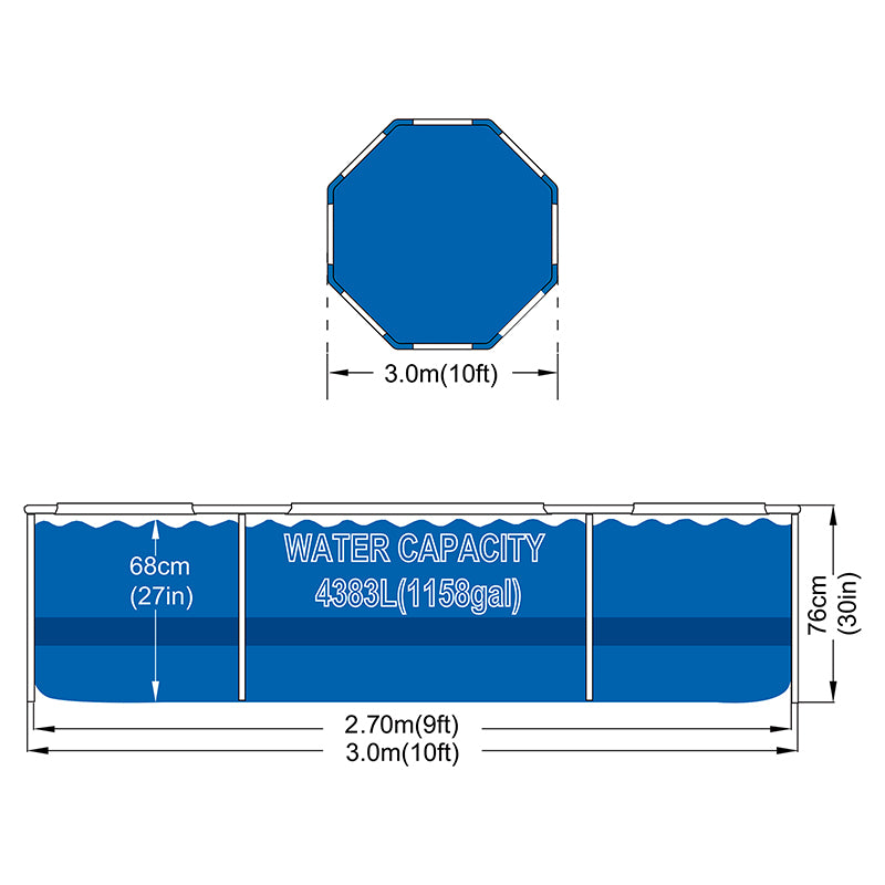 Piscina Cadru Metalic 305 Filtru H 76