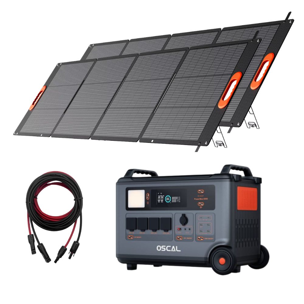 Oscal PowerMax 6000 Solar Generator Kit 3600Wh 6000W + 2×200W Solar Panels