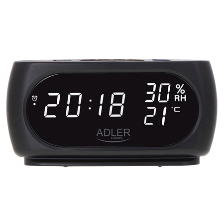 Ceas cu alarma cu Afisare Temperatura si Umiditate Adler AD 1186 cu baterie reincarcabila