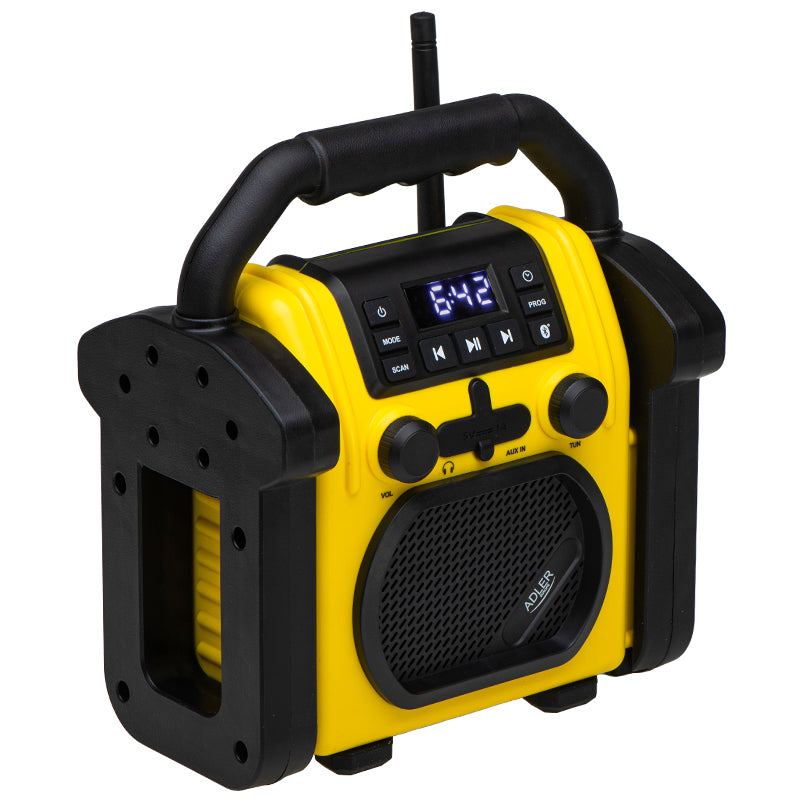 Radio portabil IPX54 Adler AD 1911 cu Bluetooth, radio FM, baterie reincarcabila si AUX