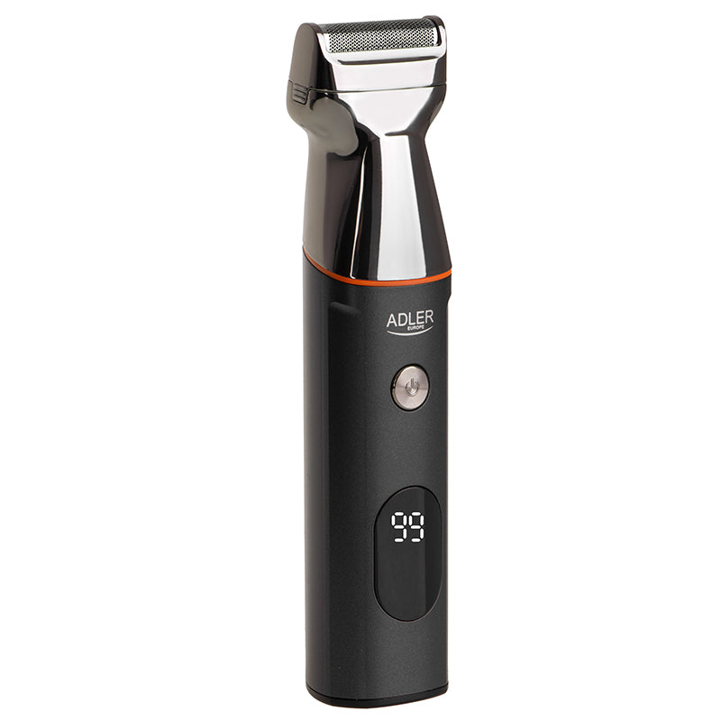 Set 5 in 1 Trimmer cu afisaj Adler AD 2946 cu afisaj LED, baterie 600 mAh si USB