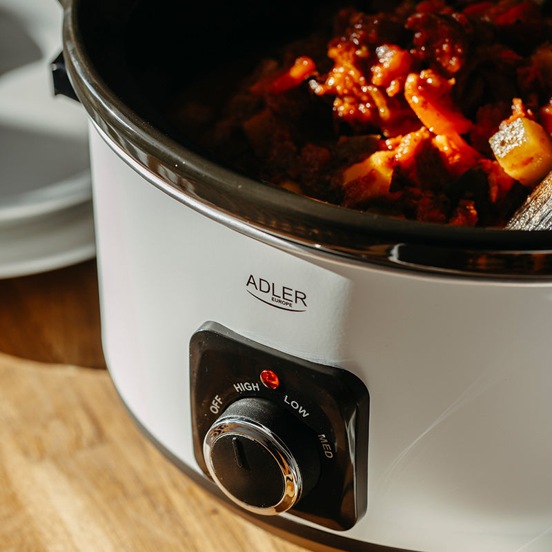 Slow Cooker 5.8l Alb Adler AD 6413 cu DAB+