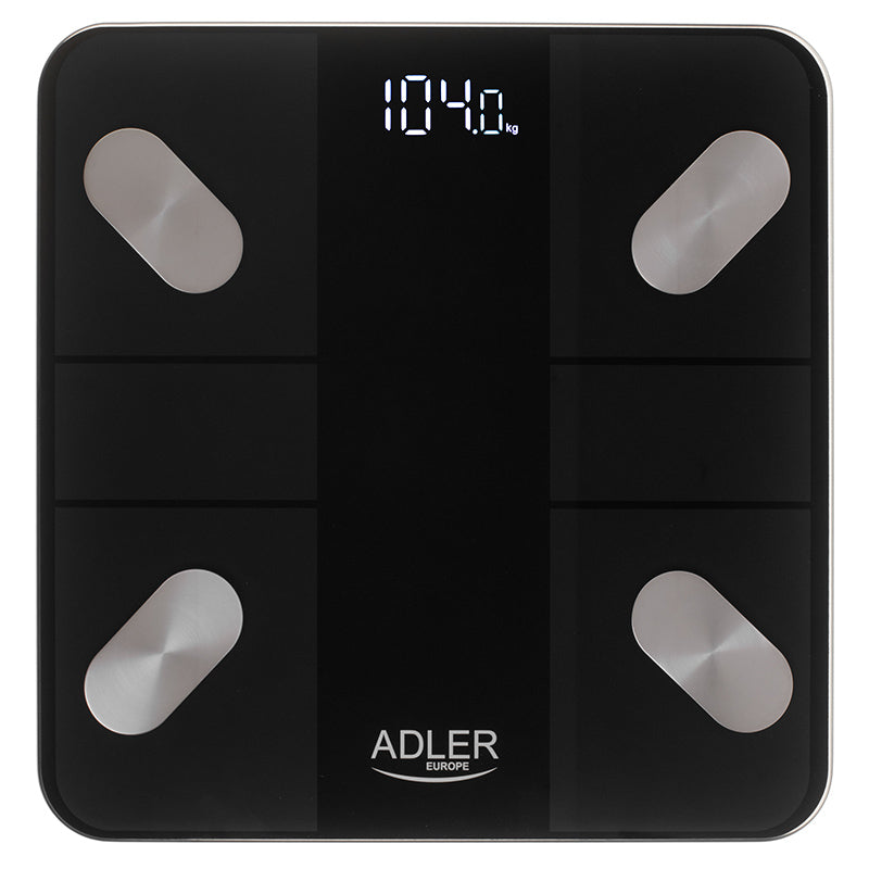 Cantar Smart Tuya Negru Adler AD 8186 cu Bluetooth, afisaj LED si baterie reincarcabila