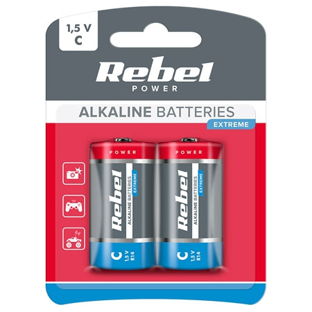 Baterie Superalcalina Extreme Blister 2 B R 14 cu baterie reincarcabila