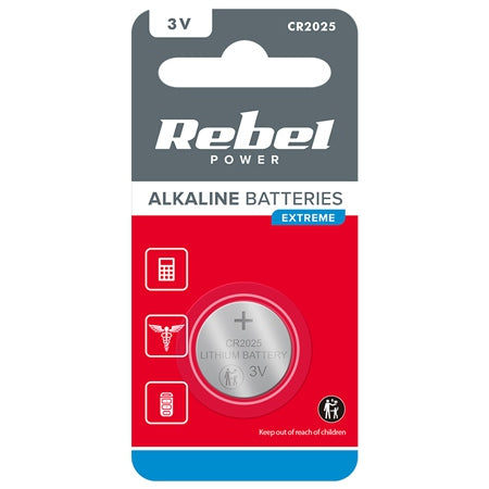 Baterie Extreme 1 Buc Blister Rebel CR 2025 cu baterie reincarcabila