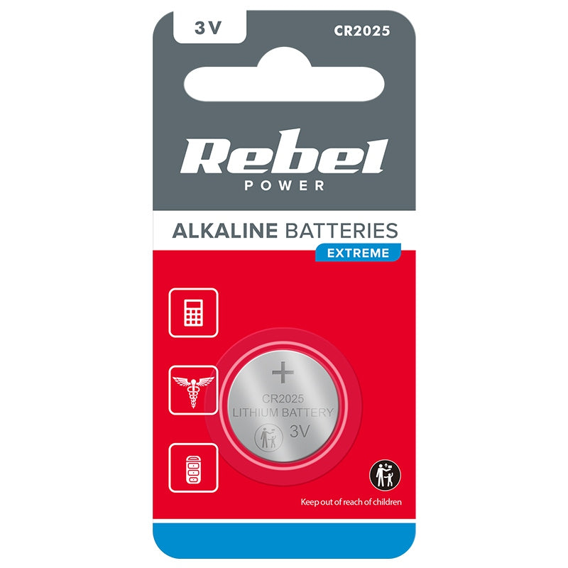 Baterie Extreme 1 Buc Blister Rebel CR 2025 cu baterie reincarcabila