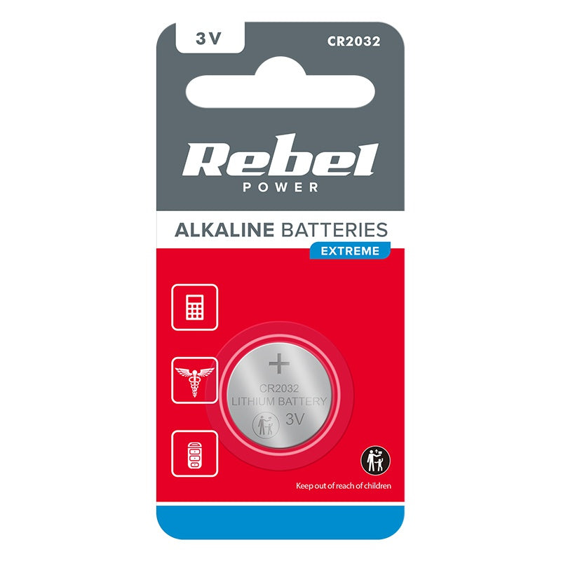 Baterie Extreme 1 Buc Blister Rebel CR 2032 cu baterie reincarcabila