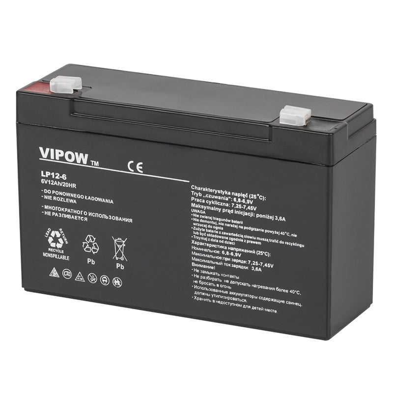 Acumulator Stationar Agm Vrla 12ah Vipow Bat 0201 cu baterie reincarcabila