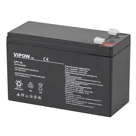 Acumulator Stationar Agm 7ah Vipow Vrla 12V cu baterie reincarcabila
