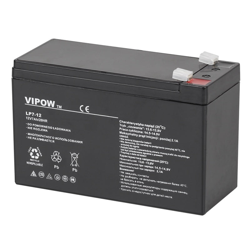 Acumulator Stationar Agm 7ah Vipow Vrla 12V cu baterie reincarcabila