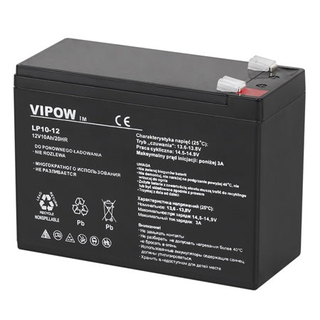 Acumulator Stationar Agm 10ah Vipow Vrla 12V cu baterie reincarcabila
