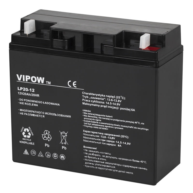 Acumulator Stationar Agm 20ah Vipow Vrla 12V cu baterie reincarcabila
