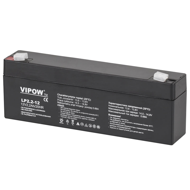 Acumulator Stationar Agm 2.2ah Vipow Vrla 12V cu baterie reincarcabila