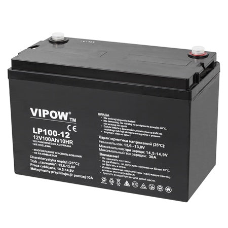 Acumulator Stationar Agm 100ah Vipow Vrla 12V cu baterie reincarcabila