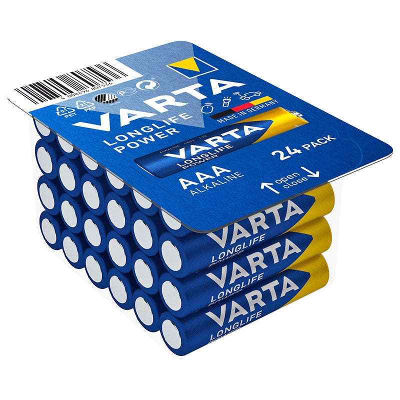 Baterie Alcalina Longlife Power 24 Buc Varta Lr 03 cu baterie reincarcabila