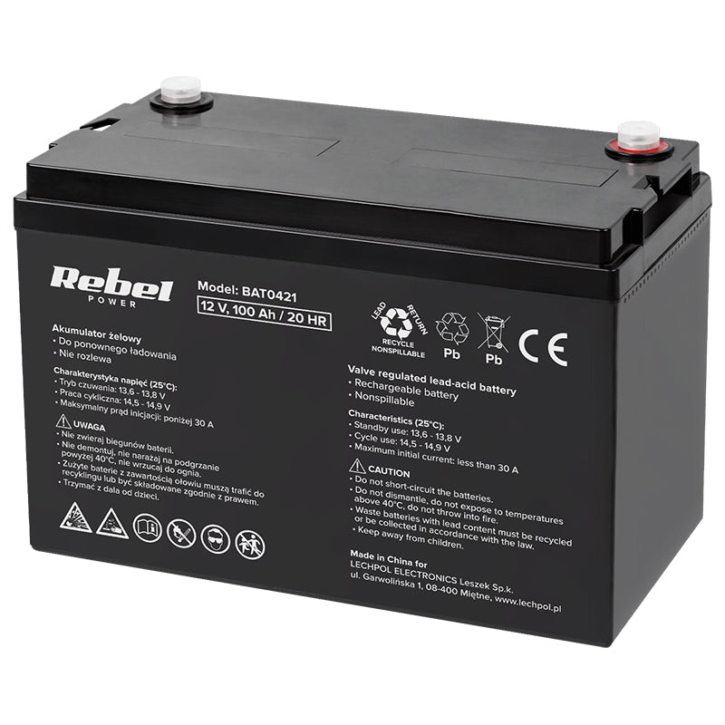Acumulator Stationar Agm 100ah Rebel Vrla 12V cu baterie reincarcabila