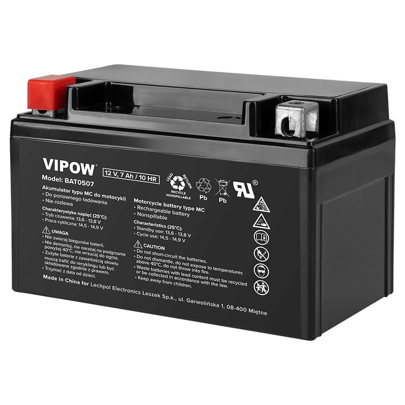 Acumulator Vehicule Electrice 7ah 10hr Vipow Bat 0507 cu baterie reincarcabila