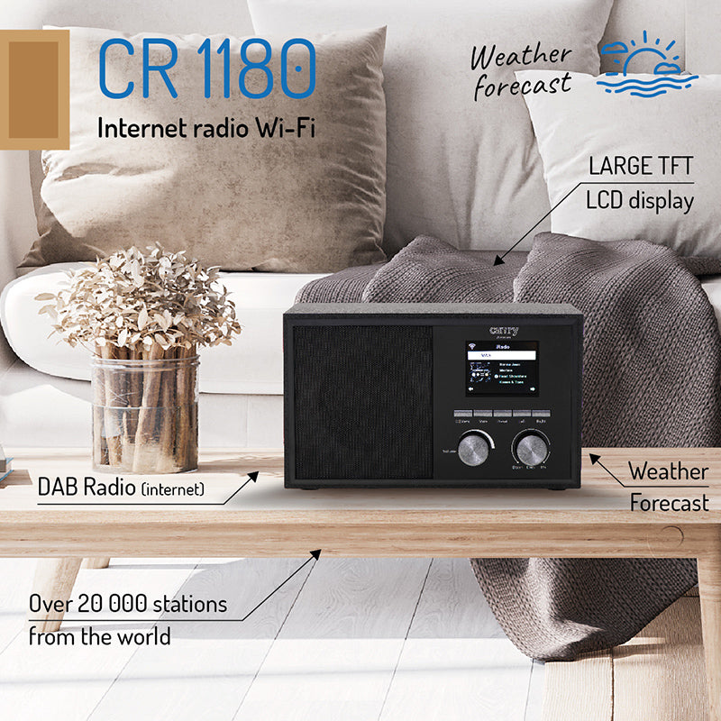 Radio internet Camry CR 1180 cu DAB+, Internet WiFi si AUX