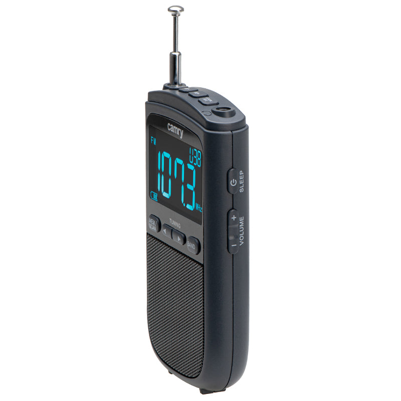 Mini Radio Portabil Camry CR 1905 cu radio FM, alarma, afisaj LCD si baterie 900 mAh