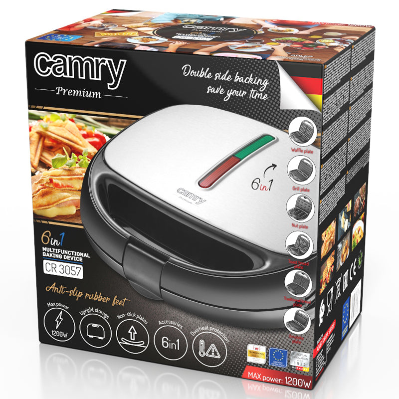 Sandwich Maker 6 in 1 Camry CR 3057 cu DAB+