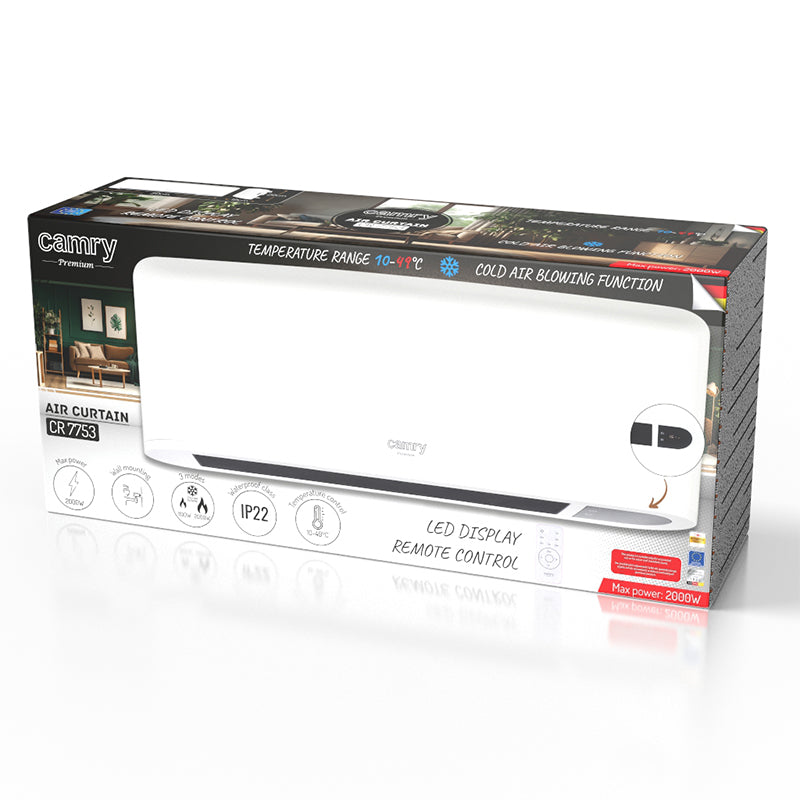 Aeroterma Tip Cortina Display LED Telecomanda CR 7753 cu afisaj LED