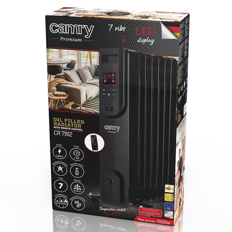 Radiator Ulei 7 Elementi Camry CR 7812 cu afisaj LED si Telecomanda