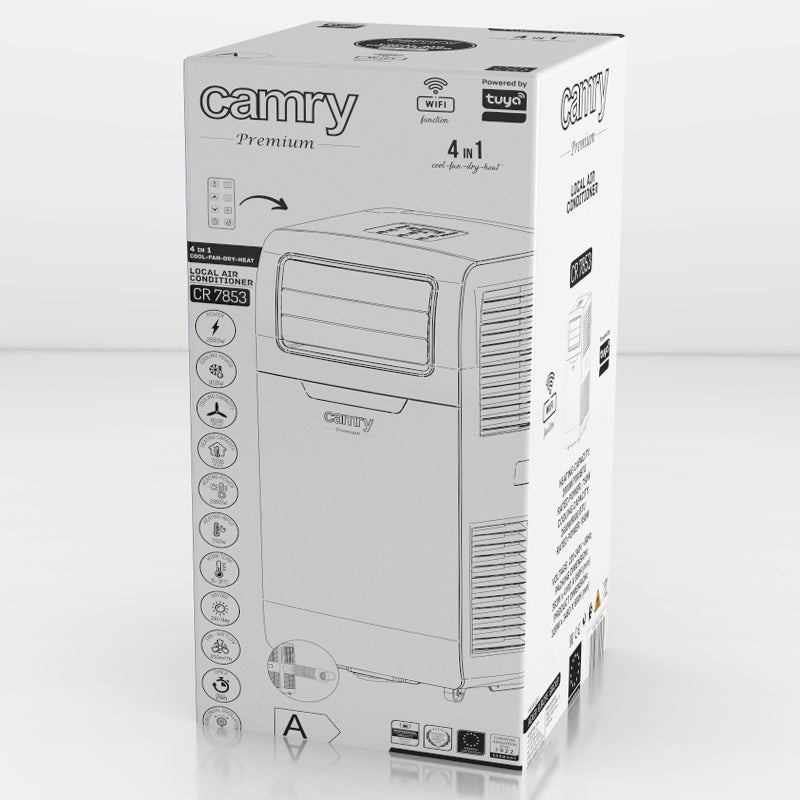 Aparat de Aer Conditionat Portabil 9000 Btu Camry CR 7853 cu Internet WiFi, baterie reincarcabila si Telecomanda