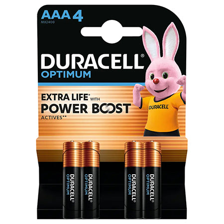 Baterie Alcalina Duracell Optimum Blister 4 Buc Lr 03 cu baterie reincarcabila