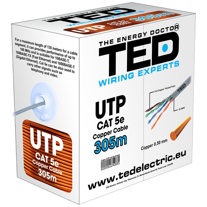 Cablu Utp Cat 5 Cupru 305m Ted