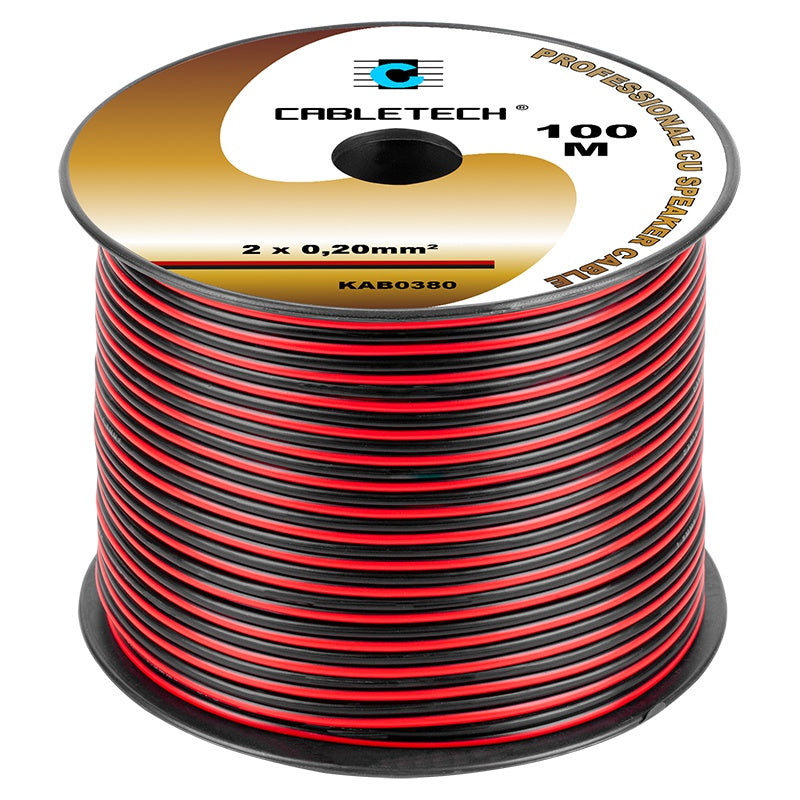 Cablu Difuzor Cupru 2x0.20mm Rosu Negru 100m Kab 0380