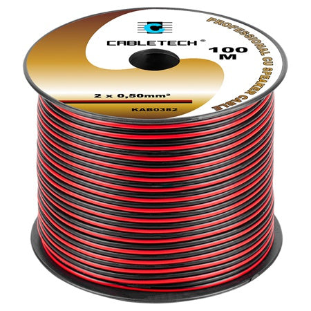 Cablu Difuzor Cupru 2x0.50mm Rosu Negru 100m Kab 0382