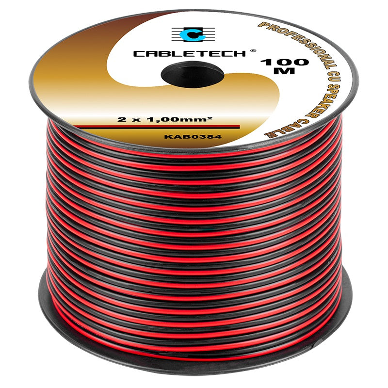 Cablu Difuzor Cupru 2x1.00mm Rosu Negru 100m Kab 0384