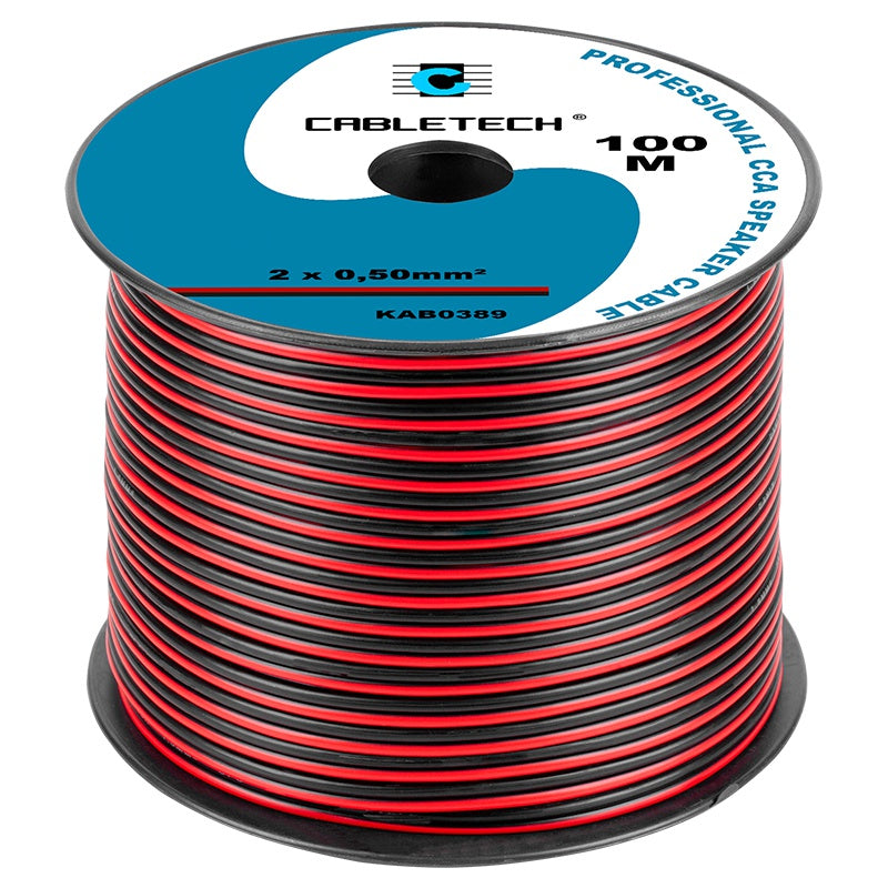 Cablu Difuzor Cca 2x0.50mm Rosu Negru 100m Kab 0389