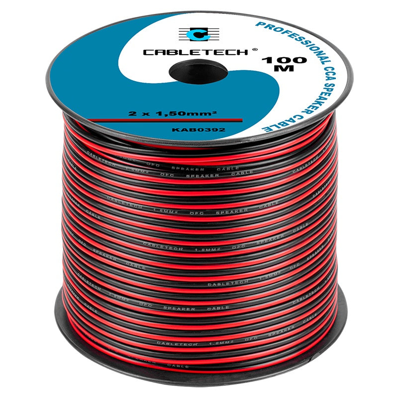 Cablu Difuzor Cca 2x1.50mm Rosu Negru 100m Kab 0392