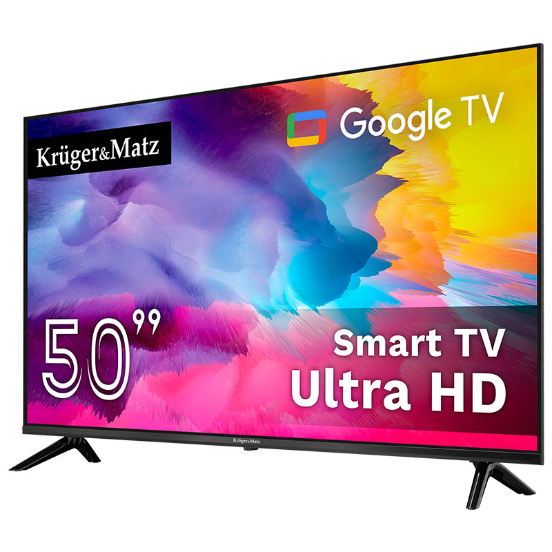 Google Smart Inch Ultrahd 4K & Kruger TV 50 cu Internet WiFi, USB, Telecomanda si Sunet Stereo