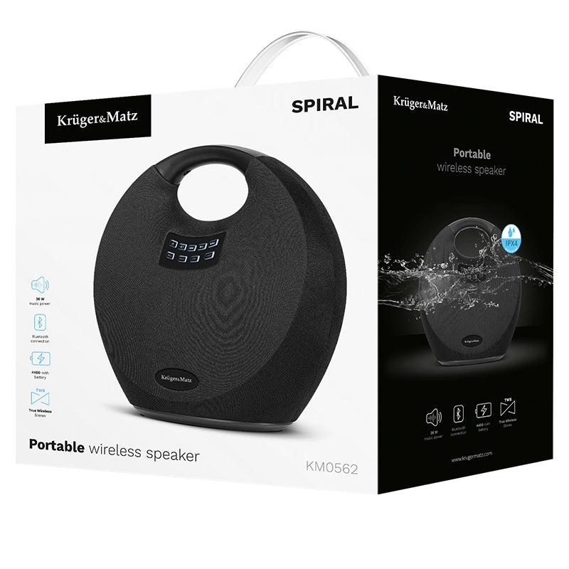 Difuzor Portabil Spiral & Kruger Km 0562 cu Bluetooth, baterie 4400 mAh, AUX si USB