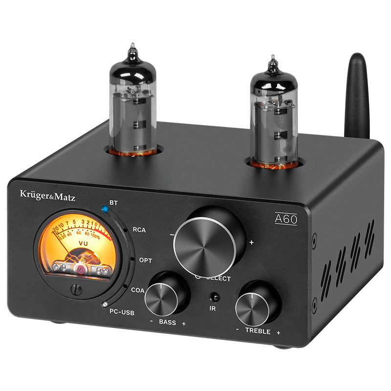 Amplificator Stereo Lampi 6k4 2x100w & Kruger a 60 cu Bluetooth, AUX, USB si Telecomanda