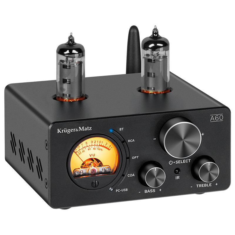 Amplificator Stereo Lampi 6k4 2x100w & Kruger a 60 cu Bluetooth, AUX, USB si Telecomanda