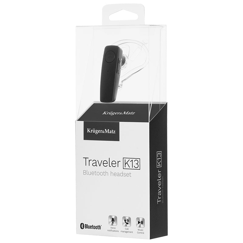 Headset Traveler & Kruger K 13 cu Bluetooth, baterie 100 mAh si USB
