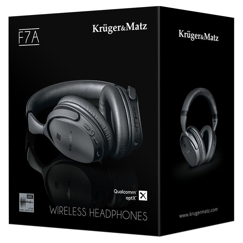 Casti Audio Anc F7a & Kruger Km 0655 cu Bluetooth, baterie 300 mAh, AUX si USB