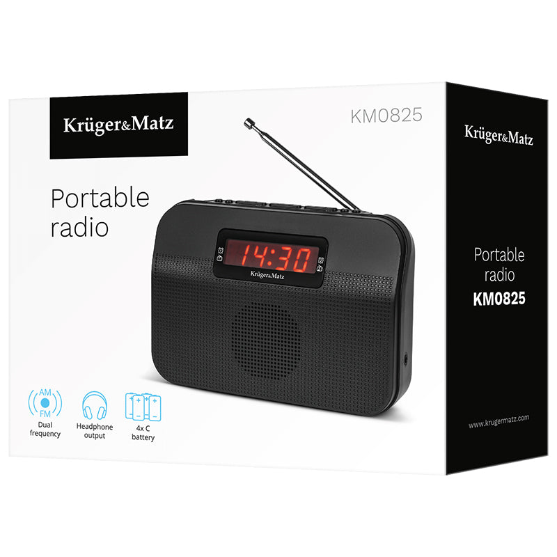 Radio Portabil cu alarma & Kruger Km 0825 cu radio FM
