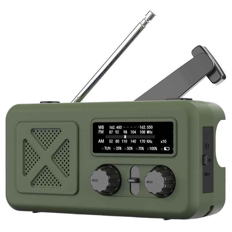 Radio Multifunctional Solar cu Lanterna, Powerbank si SOS, 2000 mAh, AM/FM/WB, Incarcare USB-C