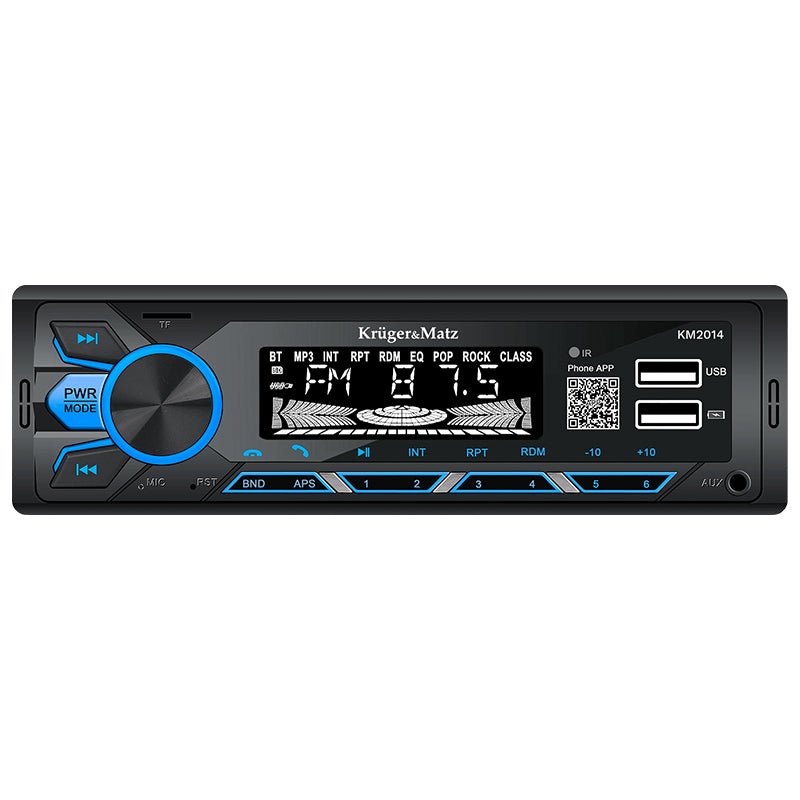 Player Auto 1 din 4x15w & Kruger Km 2014 cu Bluetooth, radio FM, AUX si USB