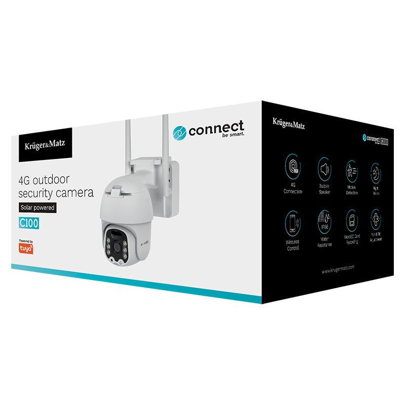 Camera 4g 3 Mpx Connect Solar Tuya C 100 cu alarma si baterie 12000 mAh