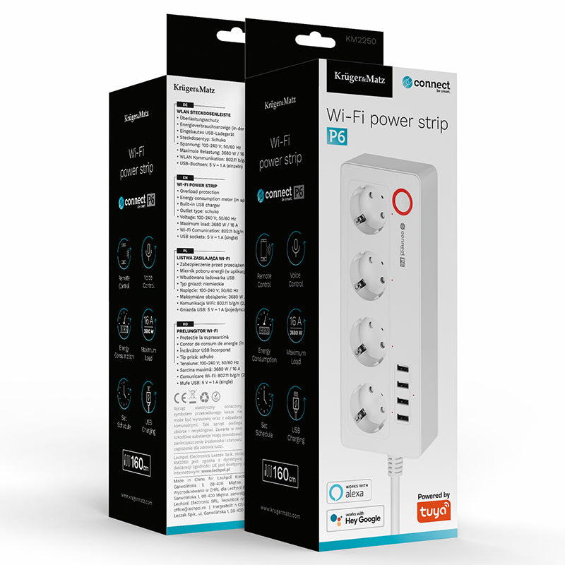 Prelungitor Smart 4 Prize Schuko 4 Connect Km 2250 cu USB