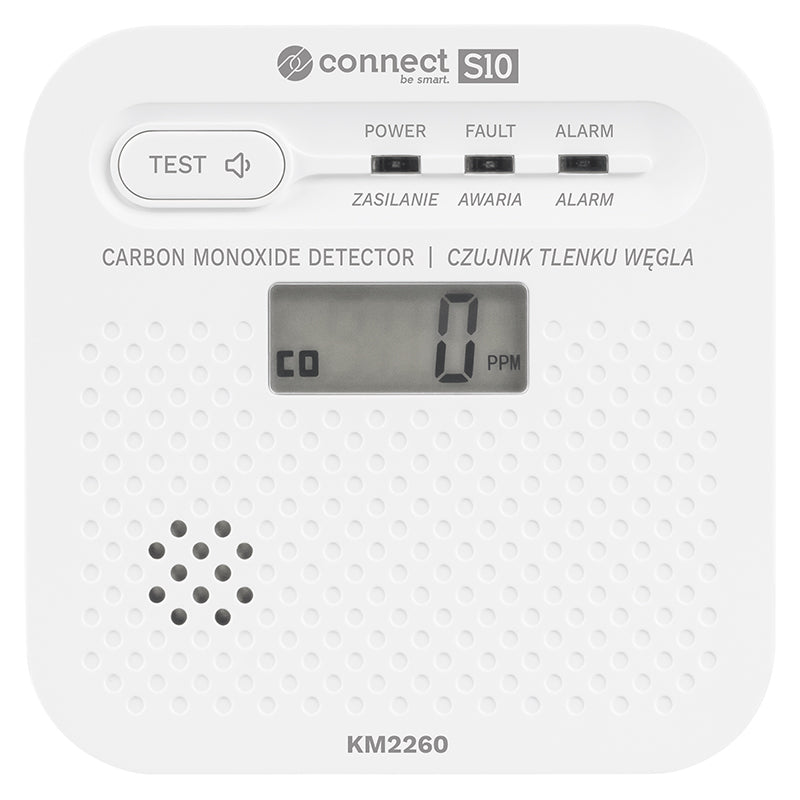 Senzor Monoxid de Carbon Connect Tuya & Kruger S 10 cu alarma, afisaj LCD, Internet WiFi si baterie 2500 mAh