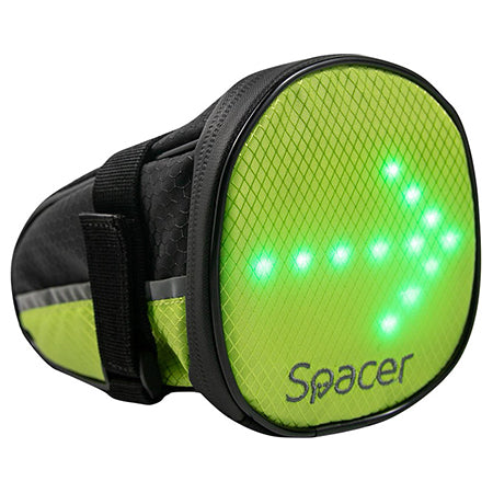 Geanta Bicicleta cu Semnalizare LED Spacer cu baterie reincarcabila, USB si Telecomanda