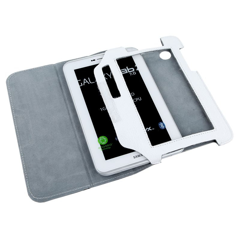 Husa Alba Piele Naturala Samsung Galaxy Tab P 3100