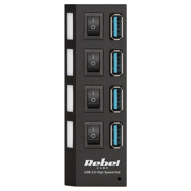 Hub 3.0 4 Porturi Rebel Kom 0940 cu USB