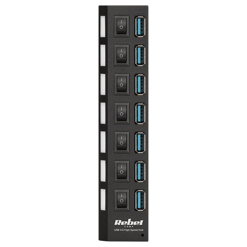 Hub 3.0 7 Porturi Rebel Kom 0941 cu USB